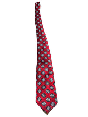 JoS. A. Bank Signature Collection Red Geometric Woven Silk Necktie